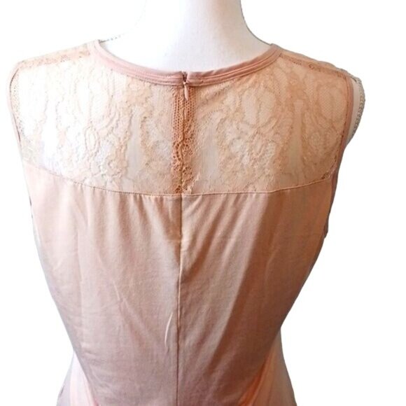 Karen Millen Blush Pink Sleeveless Scalloped Lace Neckline Blouse Size 10 Top - Picture 6 of 11